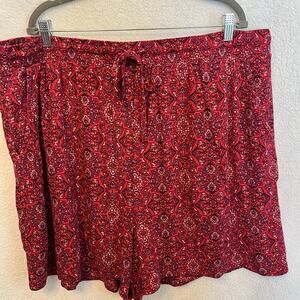 Torrid size 4 Skort rayon with polyester lining Red multi colored